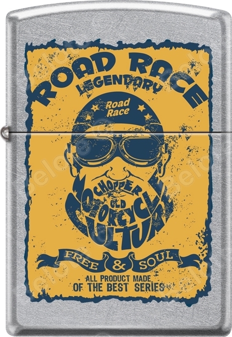 Zippo Legendary Old Chopper Motorcycle Road Race Poster Street Chrome Lighter