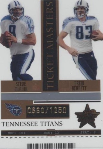 2005 Leaf Rookies & Stars Drew Bennett Steve McNair #TM 24
