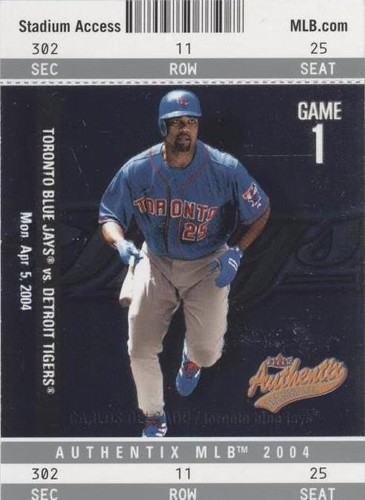 2004 Fleer Authentix - Carlos Delgado #44