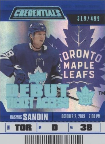 2019-20 Upper Deck Credentials - Rasmus Sandin #127