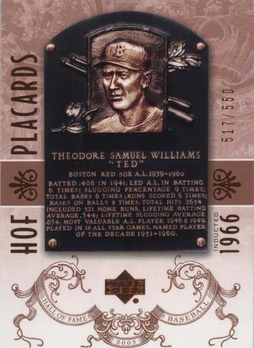 2005 Upper Deck Hall of Fame - Ted Williams #97