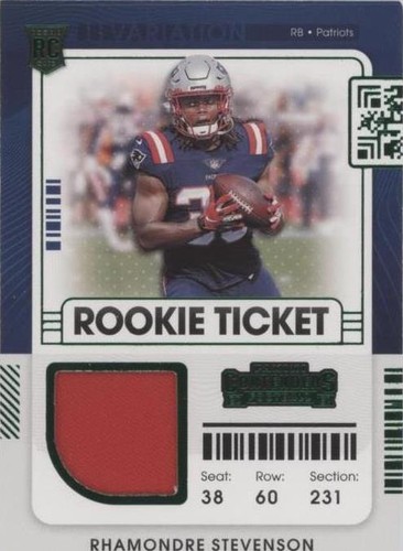2021 Panini Contenders Rhamondre Stevenson #RSV-RST