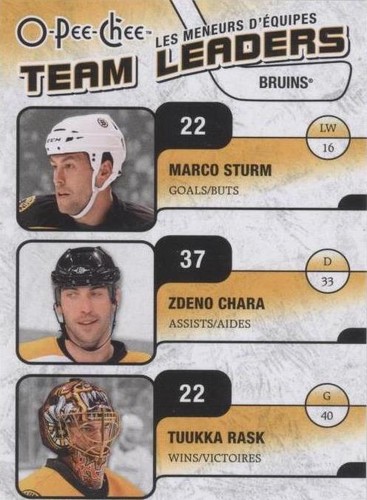 2010-11 O-Pee-Chee - Tuukka Rask Zdeno Chara #TL-3