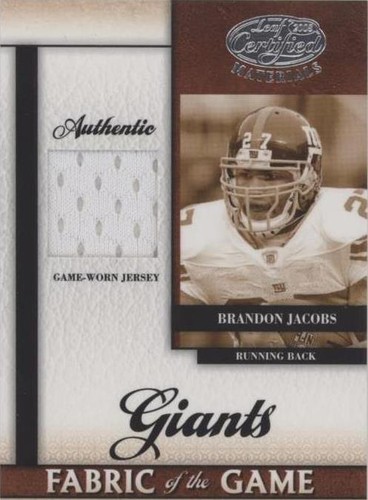 2008 Leaf Certified Materials Brandon Jacobs #FOG-89