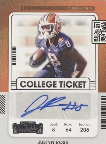 2022 Panini Chronicles Draft Picks Justyn Ross #CCT-JRO
