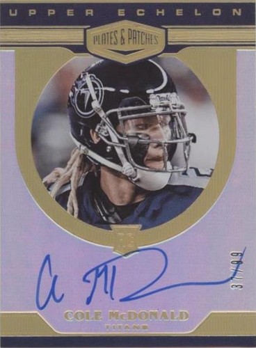2020 Panini Plates & Patches Cole McDonald #UE-CM