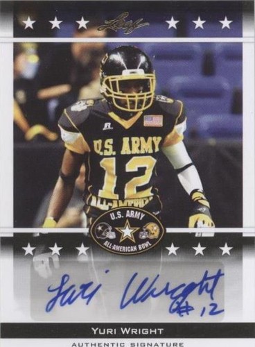2012 Leaf U.S. Army All-American Bowl Yuri Wright #BA-YW1