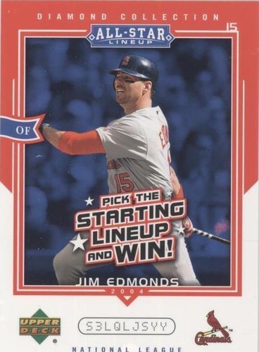 2004 Upper Deck Diamond Collection All-Star Lineup - Jim Edmonds #AS-JE