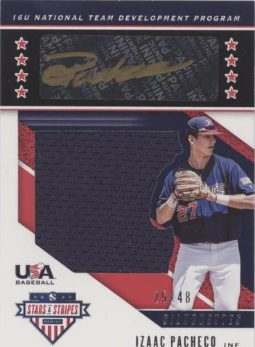 Izaac Pacheco 2019 USA Baseball Stars Stripes Auto 16U-IP