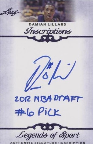 2012 Leaf Legends of Sport - Damian Lillard #I-DL1