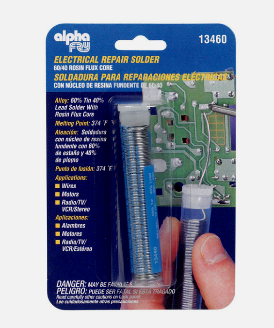 Alpha Fry REPAIR SOLDER Rosin Flux Core Electrical Tin/Lead 3/...