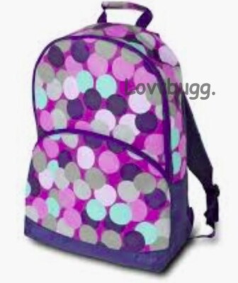 Full Size Purple Dots 18'' Backpack All For Color Best Quality We've EVER Seen!