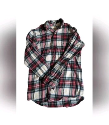 REDHEAD FLANNEL SHIRT SZ SMALL RED PLAID BUTTON UP COLLARED POCKET PRE-LOVED 