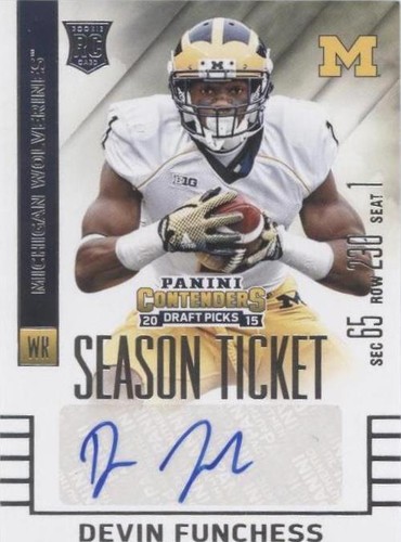 2015 Panini Contenders Draft Picks Devin Funchess #115