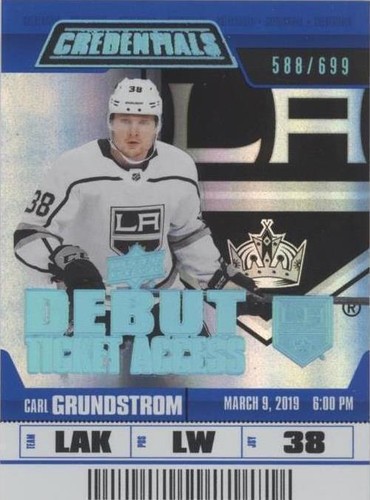 2019-20 Upper Deck Credentials - Carl Grundstrom #105