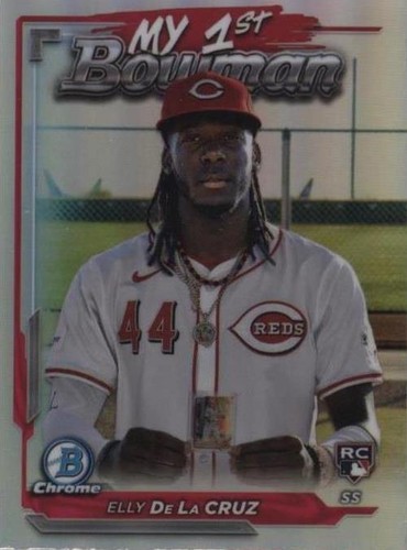 ELLY DE LA CRUZ PSA 10 2022 BOWMAN CHROME SPECKLE REFRACTOR AUTO