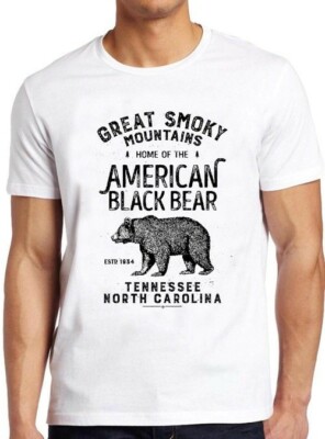 Great Smoky Mountains American Park Vintage Black Bear Cool Tee T Shirt 2489
