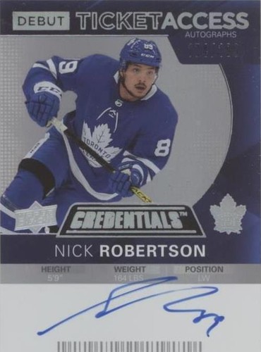 2021-22 Upper Deck Credentials - Nick Robertson #DTAA-NR