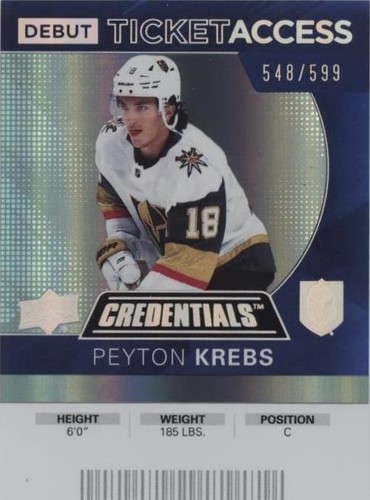 2021-22 Upper Deck Credentials - Peyton Krebs #143