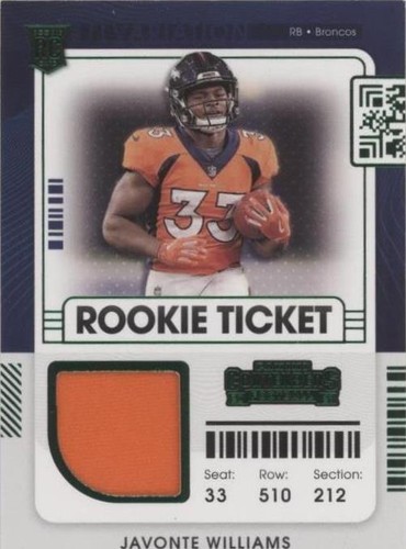 2021 Panini Contenders Javonte Williams #RSV-JWI