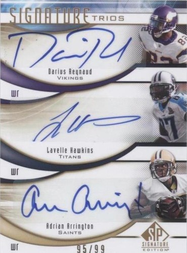 2009 SP Signature Edition Adrian Arrington Darius Reynaud Lavelle Hawkins #T-AHR