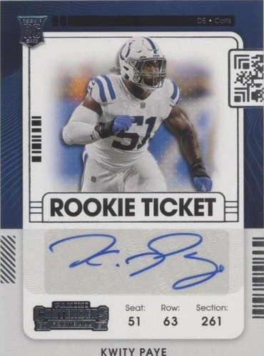 2021 Panini Contenders Kwity Paye #152