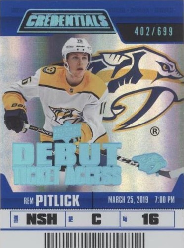 2019-20 Upper Deck Credentials - Rem Pitlick #107