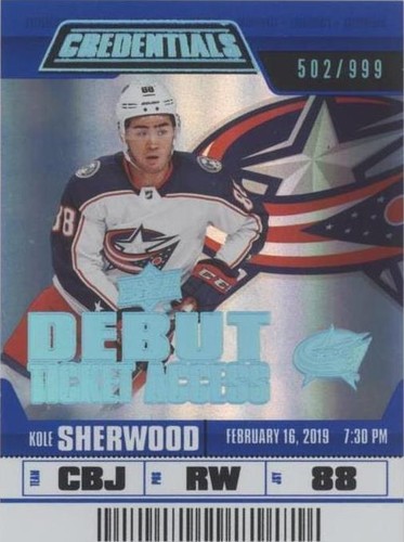 2019-20 Upper Deck Credentials - Kole Sherwood #63
