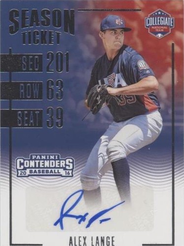 2016 Panini Elite Extra Edition - Alex Lange #CNT-AL