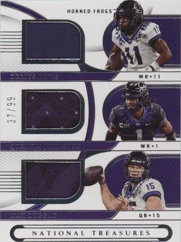 2023 Panini National Treasures Collegiate Derius Davis Max Duggan Quentin Johnston #TT9
