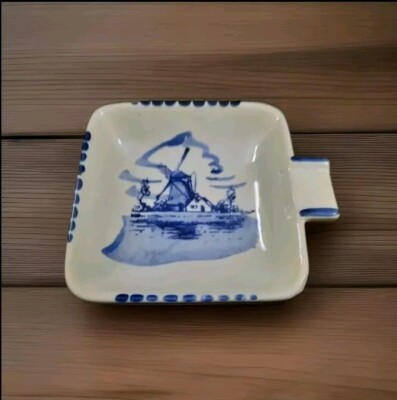Vintage Delftware Square Hand Painted Holland Serving Dish 3.5'' x 3.5''