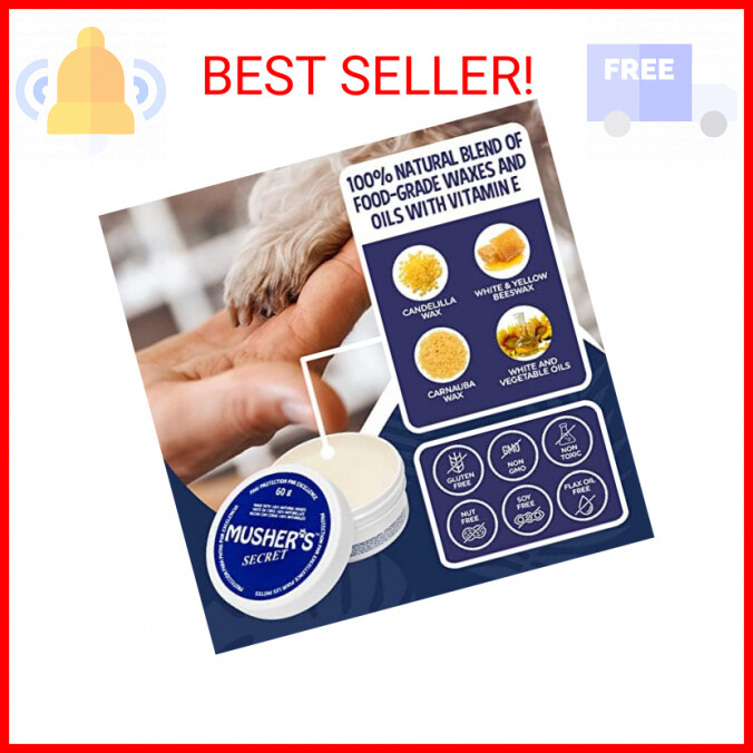 Musher's Secret Dog Paw Wax 60 g (2.1 oz) - Moisturizing Dog Paw Balm that Creat
