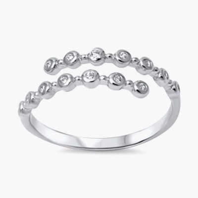 USA Seller 2 Row CZ Ring Sterling Silver 925 Best Price Jewelry Selectable