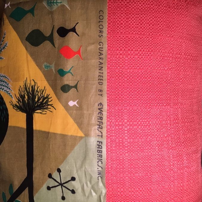 Vintage Owl and the Pussycat Fabric, Everfast Cotton Chintz. Excellent Condition