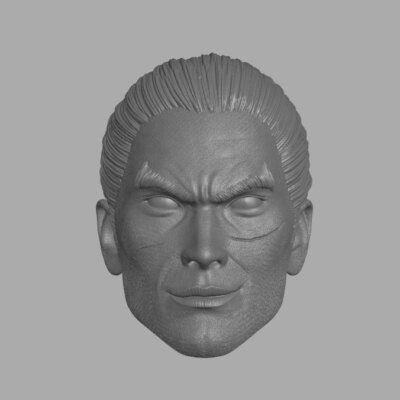 Kazuya Mishima v2 Smirk Tekken Boss custom head for video game action figures