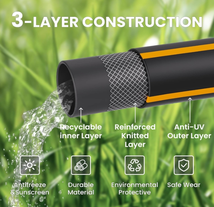 Giraffe Tools Garden Leader Hose 5/8 inch x 2.5ft, Short Water Hose Hybrid Hose