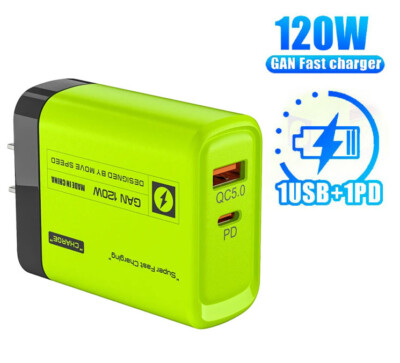 120W Fast Charging USB Type C Wall Charger For iPhone 16 Pro Max 15 14 13 12 11