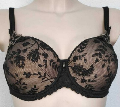 Set BH 75 C & Slip M 34 C BORDEAUX ROT Feinnetz transparent durchsichtig