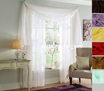 VOILE CURTAINS SCARF PELMET VALANCE 17 COLOURS AMAZING FOR YOU ROMANTIC STYLE