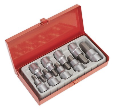 HEX SOCKET BIT SET 9PC 1/2''SQ DRIVE FROM SEALEY AK620 SYP