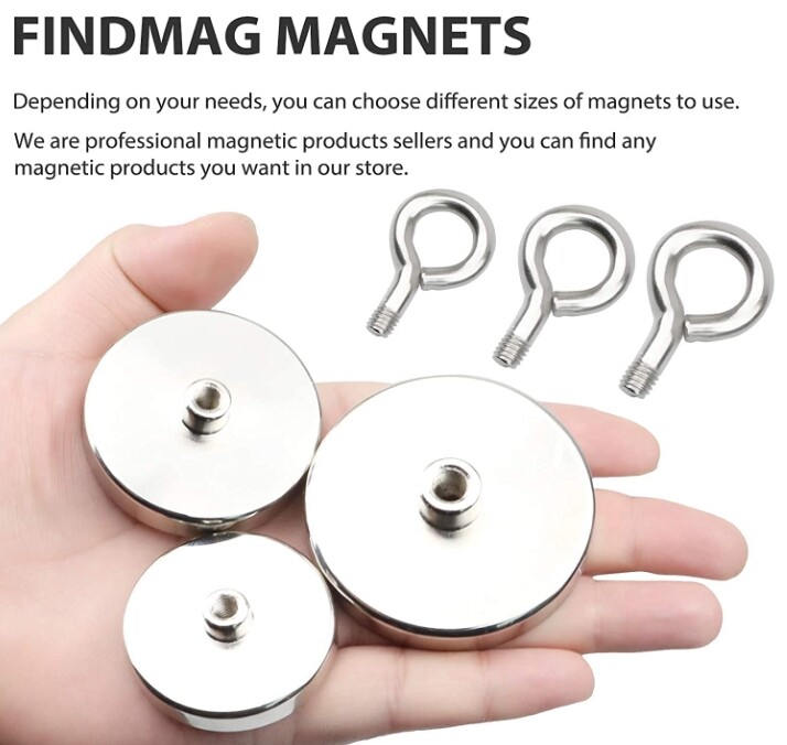 Large Fishing Magnets strong Neodymium super Rare Earth Magnet hooks 150-1600Lbs