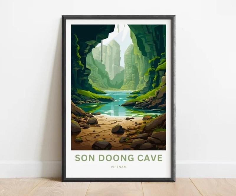 Son Doong Travel Print - Son Doong poster, Vietnam Wall