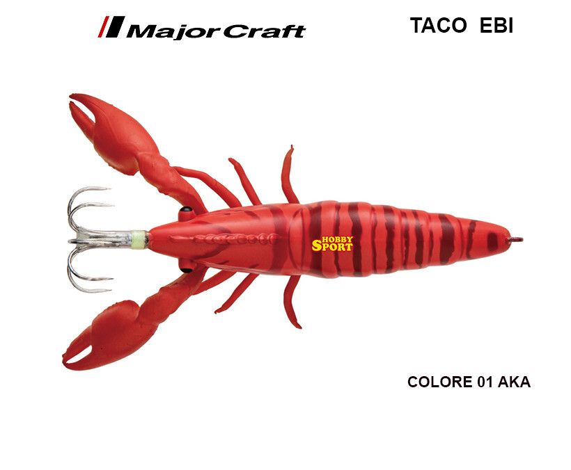 POLPARA TACO EBI COL 01 AKA EBI (RED YELLOW) 40 GR MAJOR CRAFT  PESCA MARE POLPO