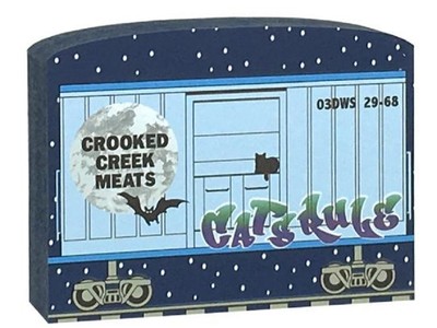 Cat's Meow Village Halloween Buzzard Express Crooked Creek Meats Train Car #18-6