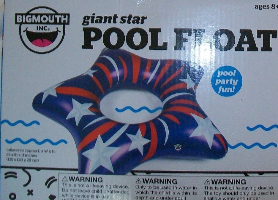 BigMouth COMBO PATRIOTIC STAR Pool Float Inflatable Pool Raft + Beverage Boat pk