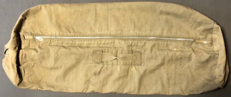 Vintage Old Army Duffel Bag w/ Metal Zipper 36" long