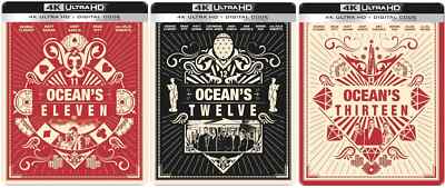 Ocean's Eleven Trilogy 3-Film Steelbook Collection 4K Blu-ray Digital Brand NEW