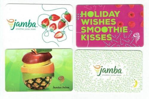 Jamba Juice Gift Card LOT of 4 - Fruit - Smoothie Kisses - Collectible -No Value