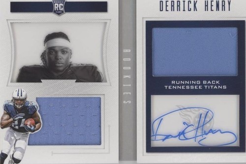 DERRICK HENRY PLAYBOOK GREEN ROOKIE PATCH AUTO BOOKLET 18/25