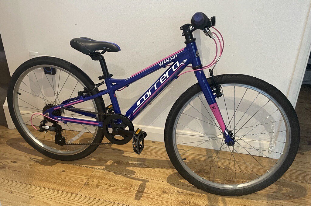 Halfords Purple Carrera Saruna bike bicycle age 811 quick release